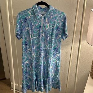 IBKUL Green and Blue Paisley Polo Golf/ Tennis Dress